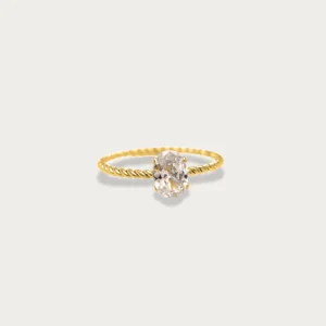 Twist Oval Solitaire Ring